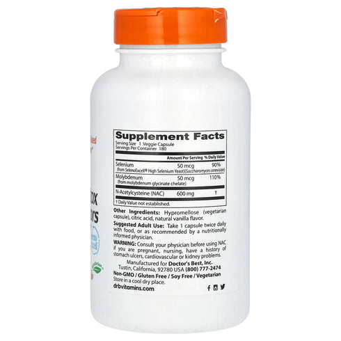 Image of NAC Detox Regulators 180caps supplement facts